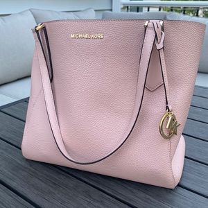 Michael Kors Kimberly Leather Tote Bag Pastel Pink